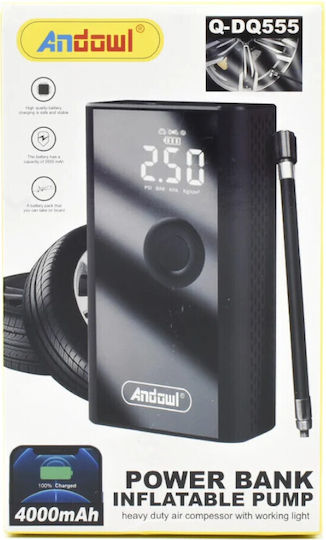 Andowl Τρόμπα Αυτοκινήτου Qdq555 150PSI με Καλώδιο Αναπτήρα 12V
