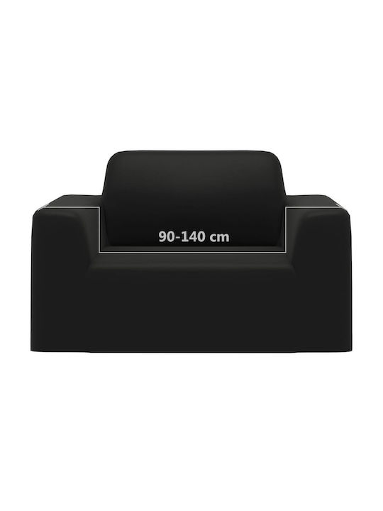 vidaXL Husă Elastică Fotoliu Negru 1buc 332932