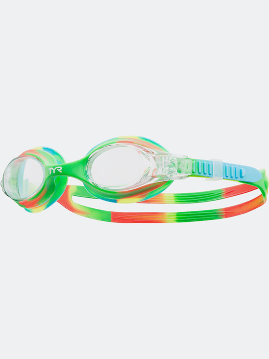 Tyr Swimple Tie Dye Swimming Goggles Kids with Anti-fog Lenses Multicolored