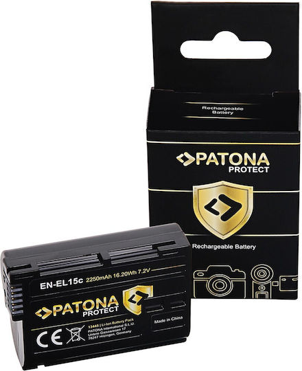 Patona Camera Battery Protect EN-EL15C Lithium Ion (Li-Ion) 2250mAh Compatible with Nikon D500 / D610 / D750 / D800 / D800E / D810 / D810A / D850 / D7000 / D7100 / D7200 / Z5 / Z6 / Z7