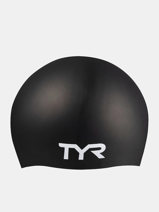 Tyr Long Hair Wrinkle Free Swimming Cap Adults Black