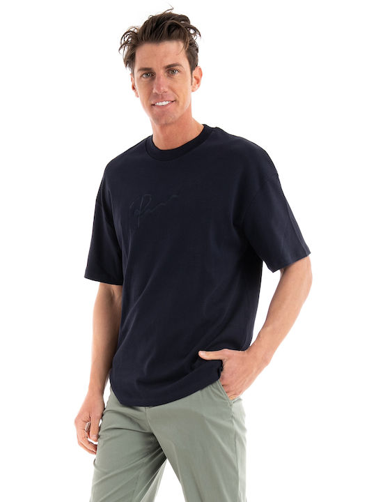 Jack & Jones Ανδρικό T-shirt Navy Μπλε Μονόχρωμο