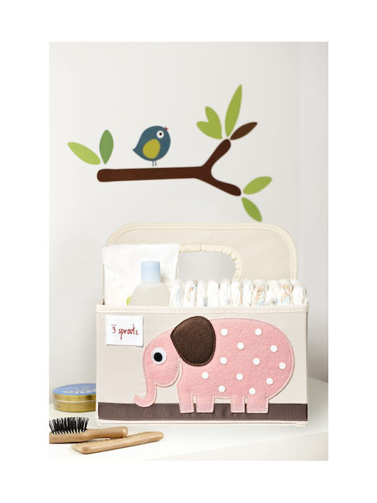 3 Sprouts Βρεφικό Καλάθι Καλλυντικών Elephant Ροζ