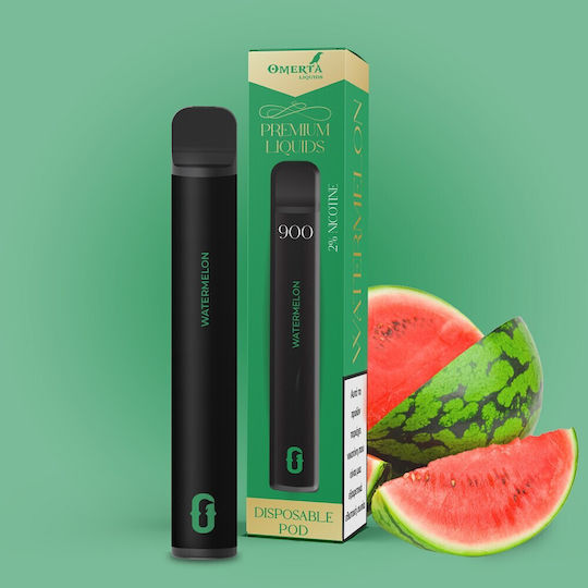 Omerta Țigară Electronică De Unică Folosință 900 Inhalări Pepene Verde 2ml 20mg Negru