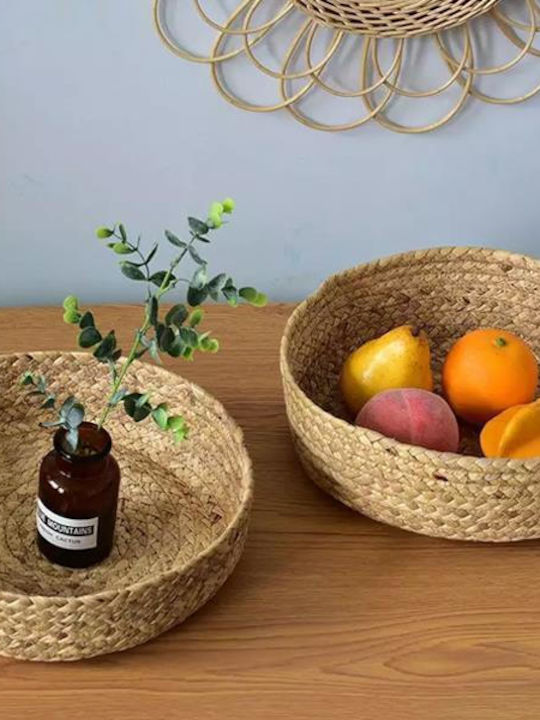 Next Set of Decorative Baskets Straw Brown 30x30cm 3pcs