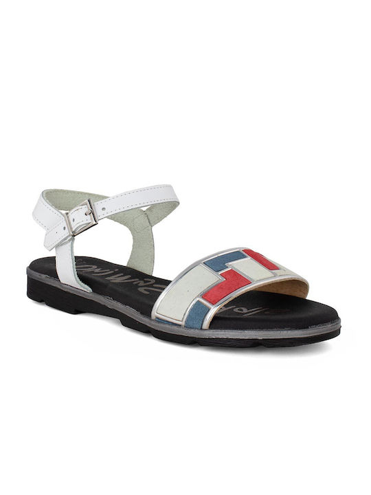 Oh My Sandals Din piele Sandale dama în Culoarea Alb 4551