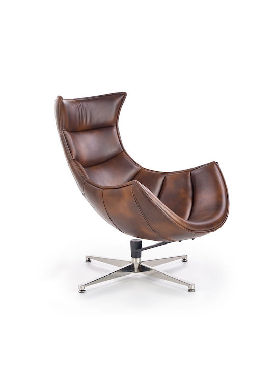 Luxor Rotativ din Piele Ecologică Maro 86x84x96cm