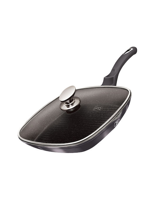 Berlinger Haus Metallic Line Grill With Lid made of Aluminum with Stone Coating Carbon Pro Edition 28cm