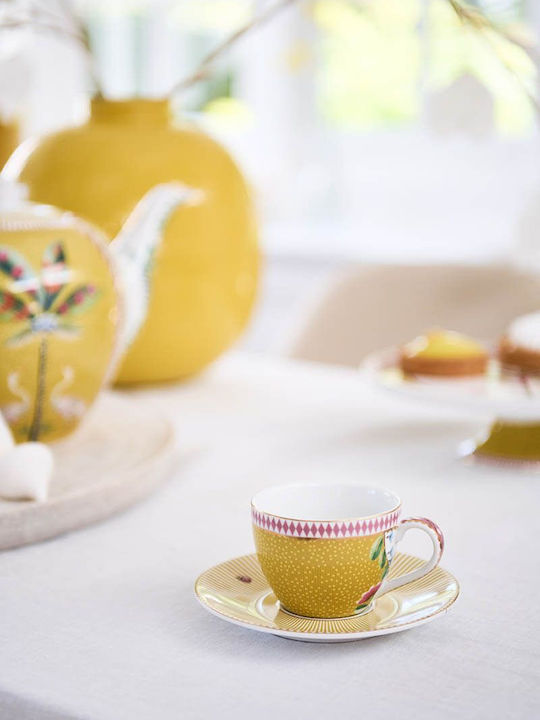 PiP Studio La Majorelle Porcelain Tea Cup Set 120ml Yellow