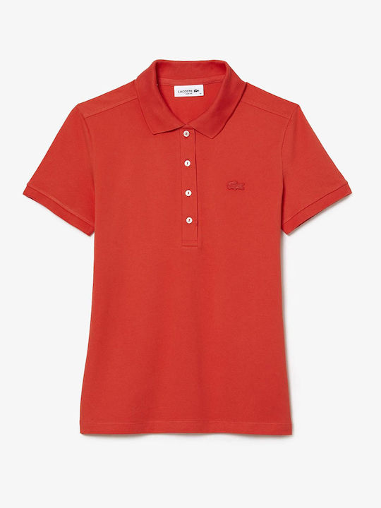 Women's Polo Blouse Short Sleeve Dark Red