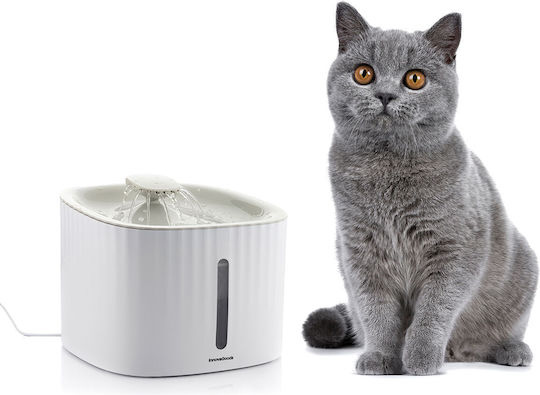 InnovaGoods Drinkatt Automatic Plastic Waterer / Fountain for Dog & Cat with Base 3lt 19cm in White Color