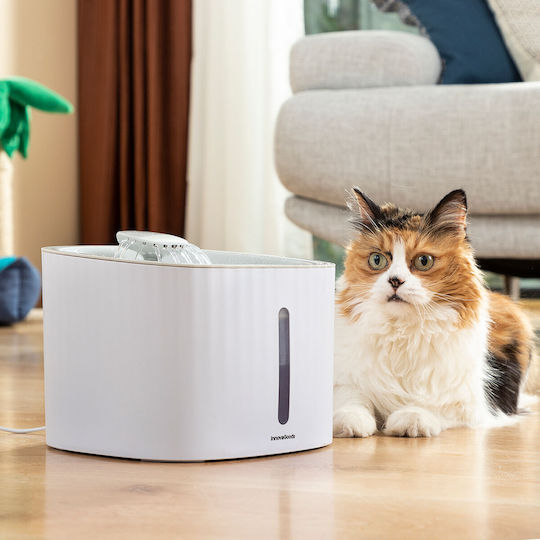 InnovaGoods Drinkatt Automatic Plastic Waterer / Fountain for Dog & Cat with Base 3lt 19cm in White Color
