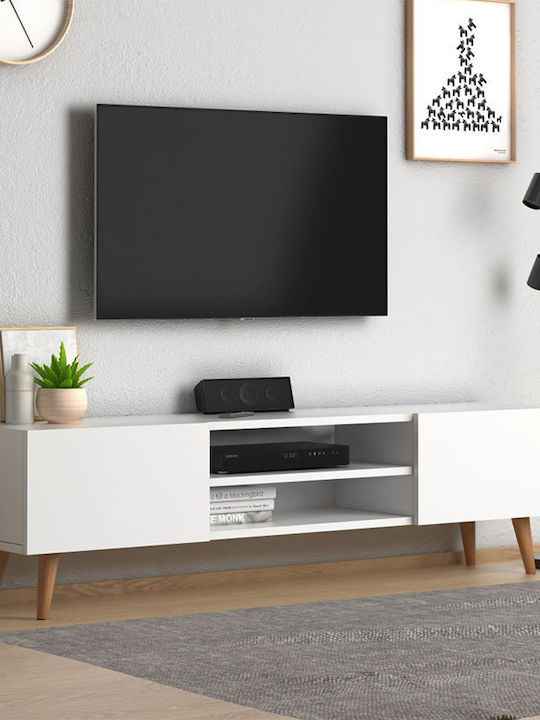 TV-Möbel Hölzernes Plane White L150xB32xH46cm