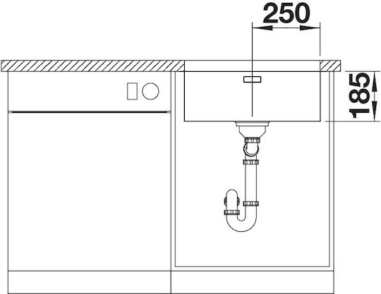 Blanco Solis 500-U Ένθετος Νεροχύτης Inox Σατινέ Μ50xΠ44cm Ασημί