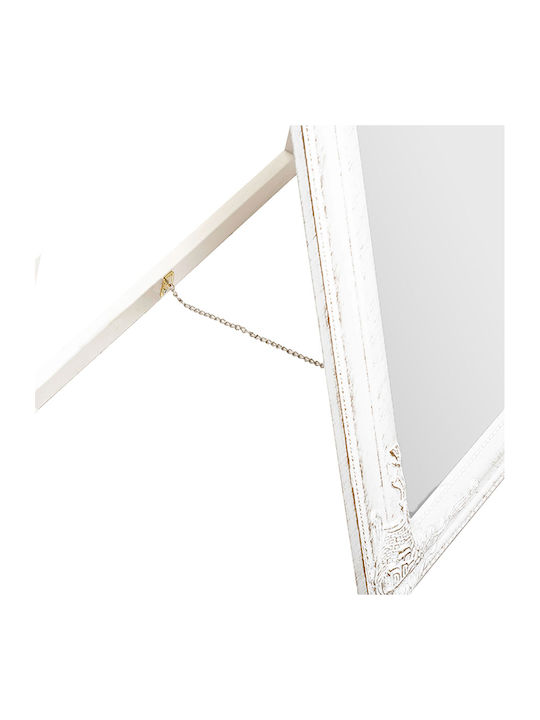A-S Stand Oglindă De Podea Cu Cadru Din Lemn Alb 172x62cm