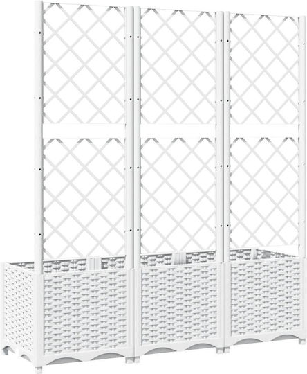 vidaXL Planter Box Plastic White 120x40x136cm.