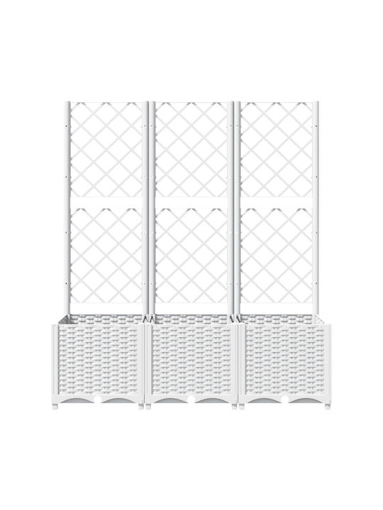 vidaXL Planter Box Plastic White 120x40x136cm.