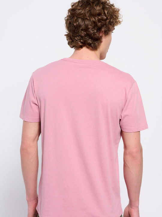 Funky Buddha Men's Short Sleeve T-shirt Vintage Pink