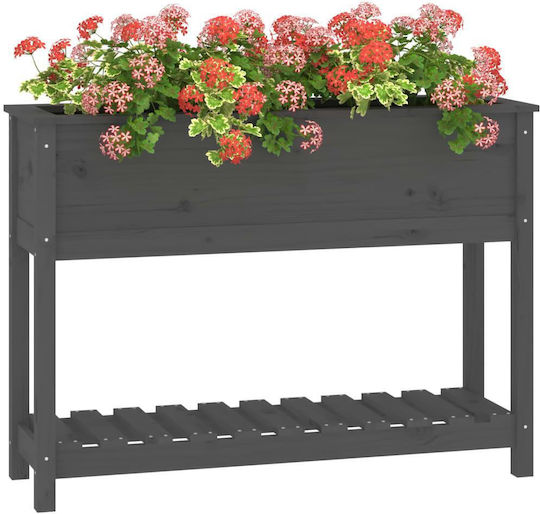 vidaXL Blumenkasten Hölzernes Gray 111.5x34.5x81cm.