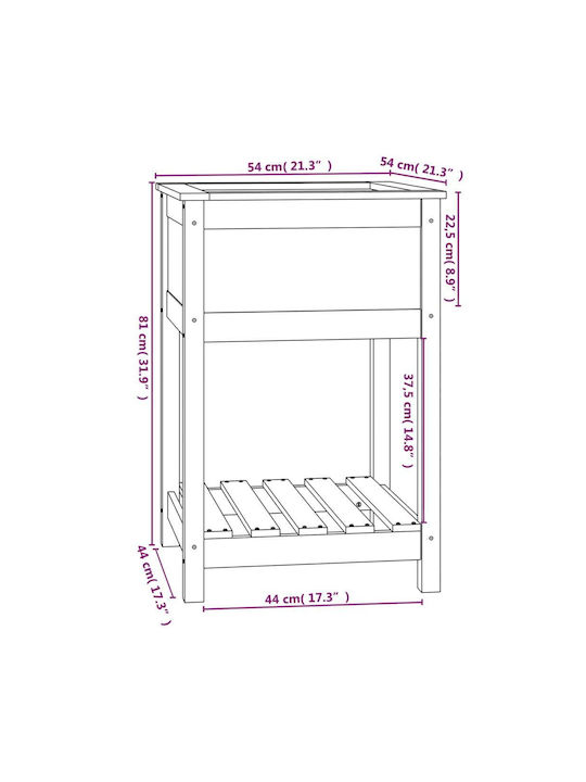 vidaXL Planter Box Lemn Alb 54x54x81cm.