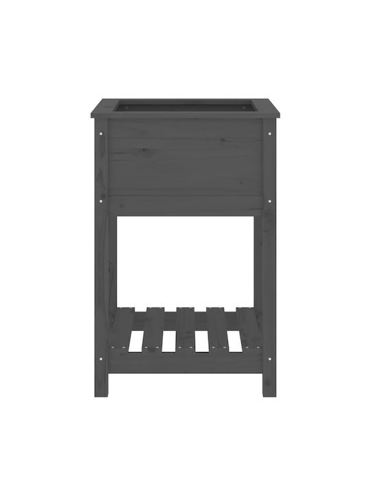 vidaXL Кутия за саксии Дърво Сив 54x54x81см.