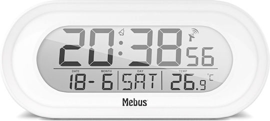 Mebus Funk Επιτραπέζιο Ρολόι με Δείκτες με Ξυπνητήρι Λευκό 25808