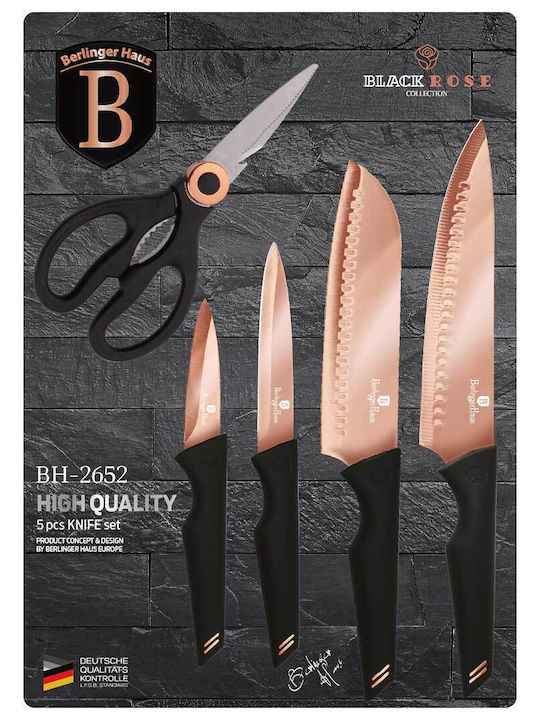 Berlinger Haus Black Rose Collection Knife Set of Stainless Steel BH-2652 5pcs