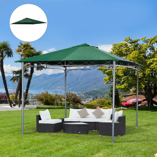 Outsunny Gazebo Cover Green 3x3m