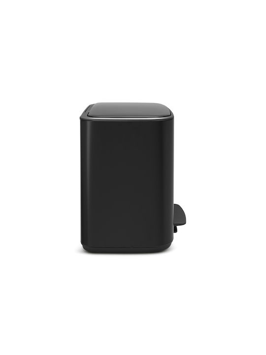 Brabantia Кошче за Рециклиране от Неръждаема Стомана с Педал Черно 33л