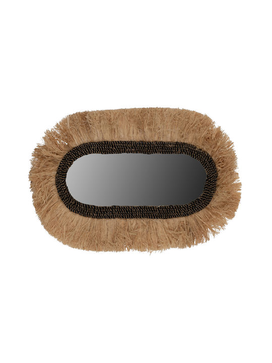 HomeMarkt Wandspiegel Oval mit Braun Rahmen 90x55cm 1Stück