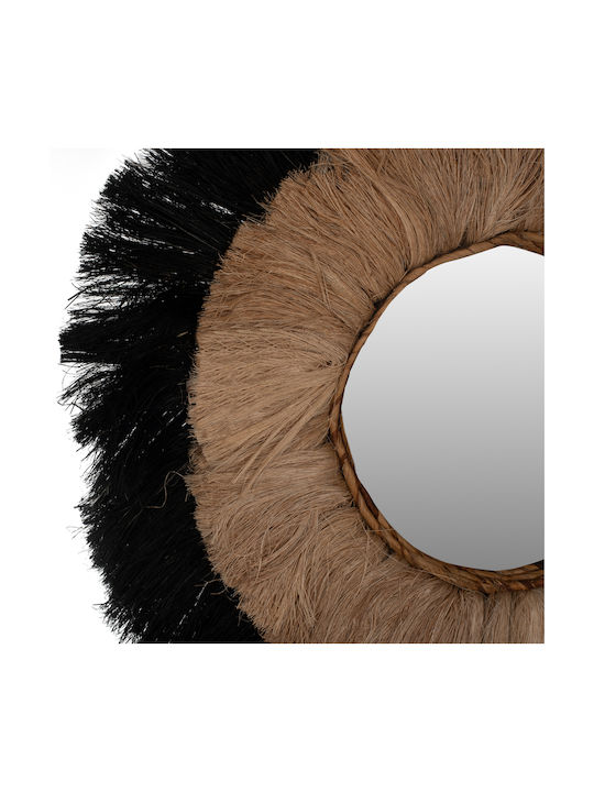 HomeMarkt Като Огледало за Стена с Черен Рамка Диаметър 70см 1бр