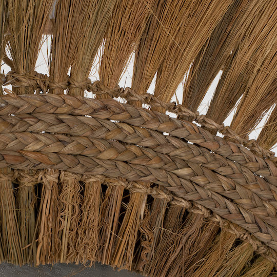 HomeMarkt Wall Mirror Full-Length Rayung Grass with Green Rattan Frame Diameter 130cm
