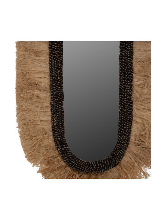 HomeMarkt Wandspiegel Oval mit Braun Rahmen 90x55cm 1Stück