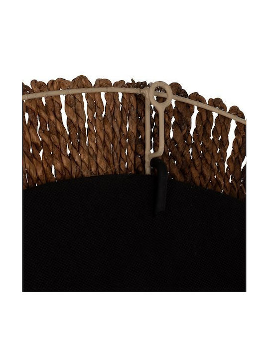 HomeMarkt Καθρέπτης Τοίχου από Ίνες Abaca με Καφέ Rattan Πλαίσιο Διαμέτρου 70cm