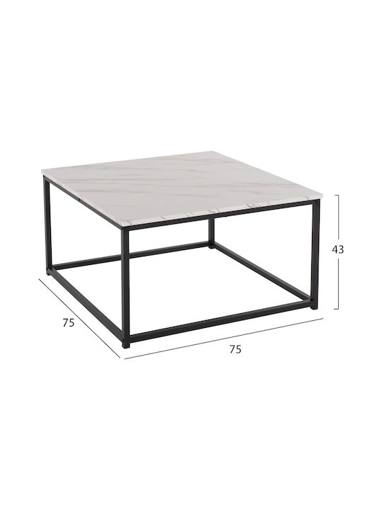 Square Coffee Table Braylen White L75xW75xH43cm