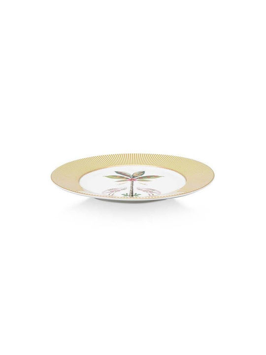 PiP Studio La Majorelle Plate Desert made of Porcelain Yellow with Diameter 21cm