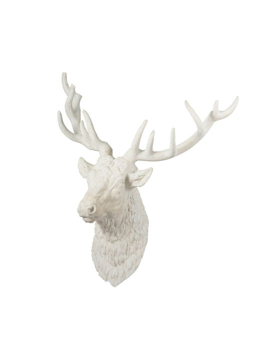 Artekko Διακοσμητικό Τοίχου Deer Λευκό από Πλαστικό 66x81cm