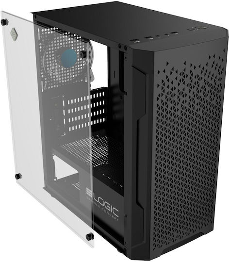 Logic Aramis ARGB Gaming Mini Tower Computer Case with Side Window Black
