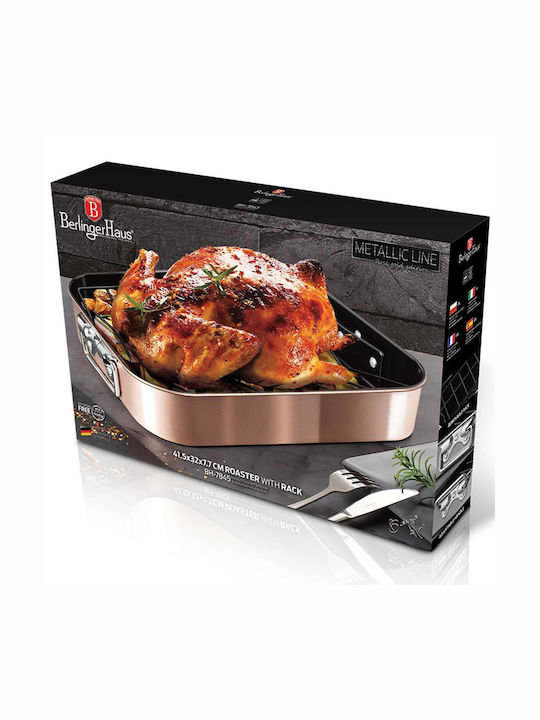 Berlinger Haus Metallic Line Aluminum Baking Pan with Non-Stick Coating Rose Gold Edition 41.5x32cm