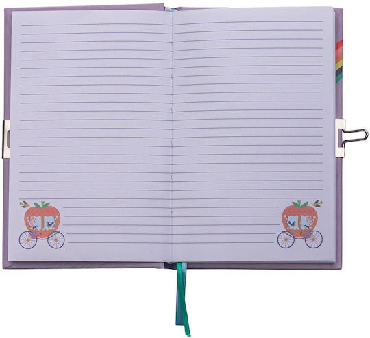 Floss & Rock Fairy Tale Carnet Cu dungi cu Lacăt Violet