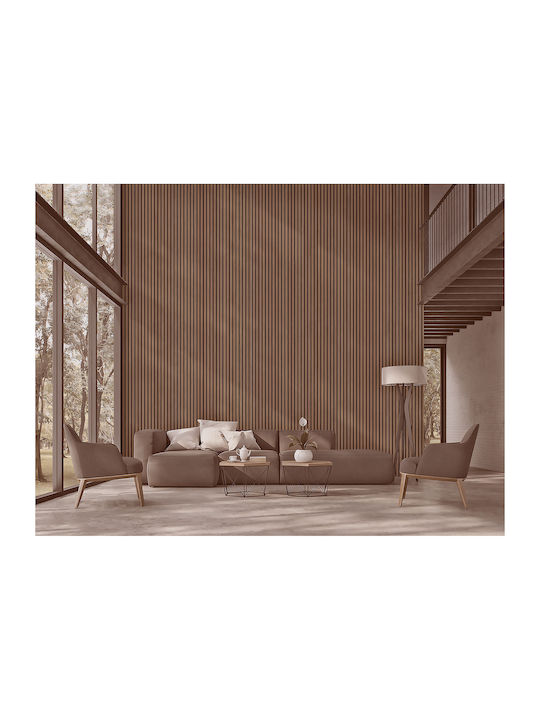 3D Wandpaneele Schaumstoff Verschraubt / mit Kleber Classic Oak Braun 290x12.2cm