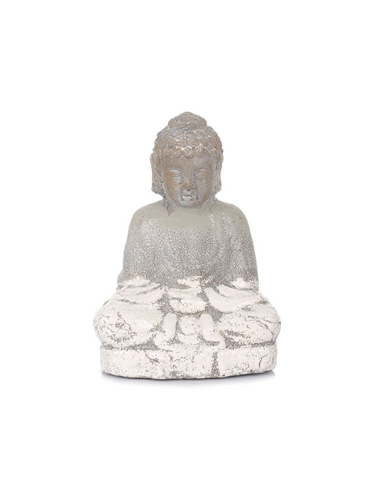 Kaemingk Decorative Buddha made of Ceramic Antique in White 21x14x30cm 1pcs