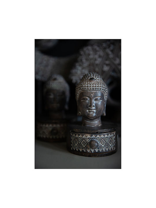 InTheBox Decorativ Buddha din Polirășină Badba în Brown White 11.3x10x14.5cm 1buc