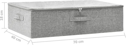 vidaXL Текстил Кутия за съхранение с капак Сив 70x40x18см 1бр