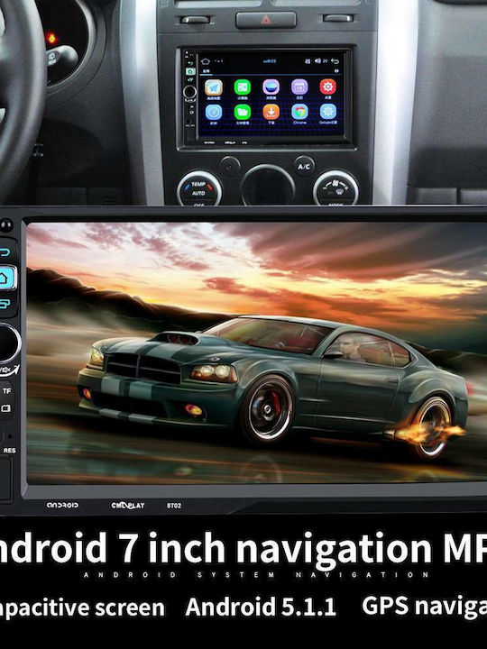 Sistem Audio Auto 2DIN (Bluetooth/USB/AUX/WiFi/GPS/Apple-Carplay/Android-Auto) cu Ecran Tactil 7"