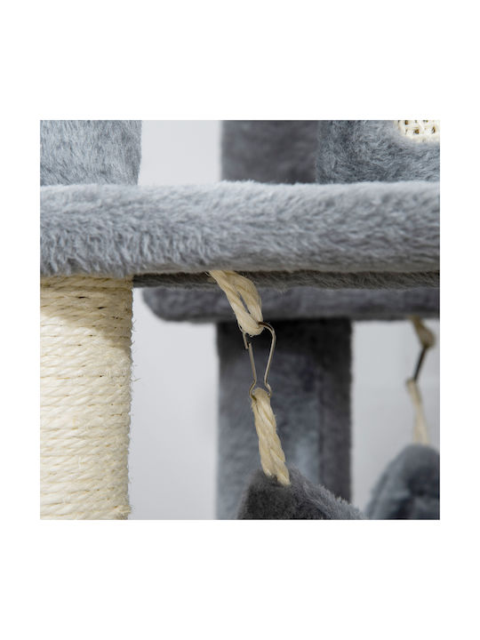 Pawhut Stâlp pentru zgâriat pisici Copaci pentru pisici Gri 48x48x140cm