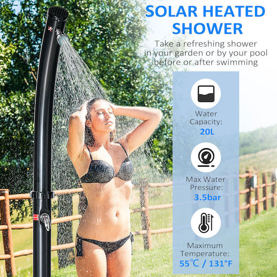 Outsunny Ντουζιέρα Πισίνας Ηλιακή από PVC Μαύρη