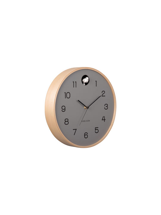 Karlsson Cuckoo Wall Clock Wooden Gray Ø31.5cm