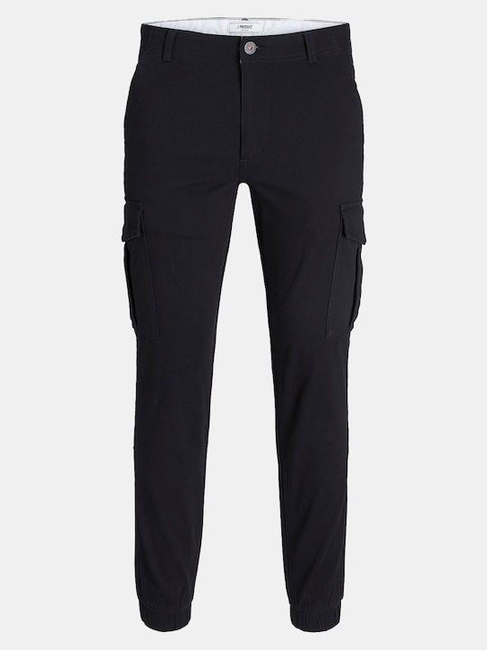 Trousers Cargo Elastic in Regular Fit Black