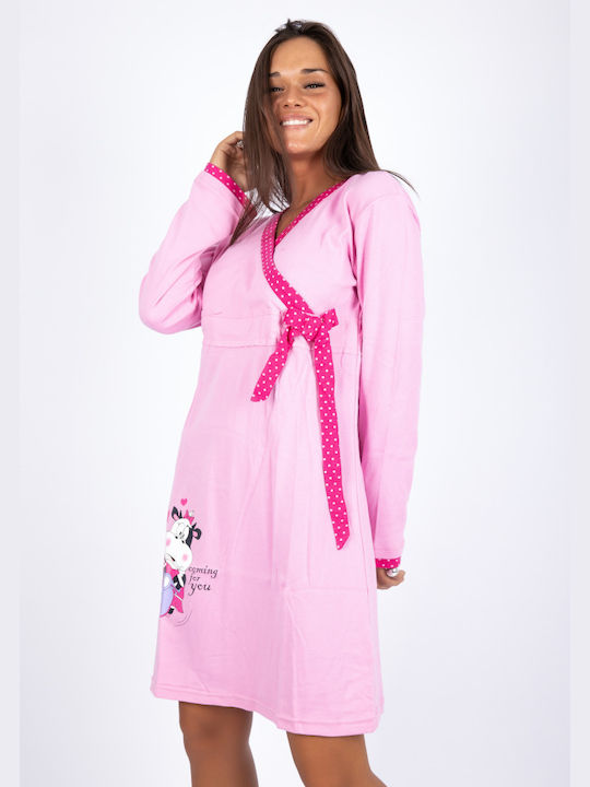 Women's Mystico Nightgown "Cow" - Pink